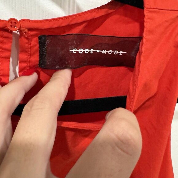 Code X Mode Cotton Blend Red Tailored Maxi Dress, Size Xsmall Xs - Picture 5 of 12